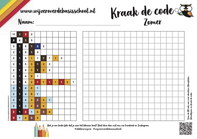 Kleurplaat zomer, leesbingo en 'kraak de code' (PDF)