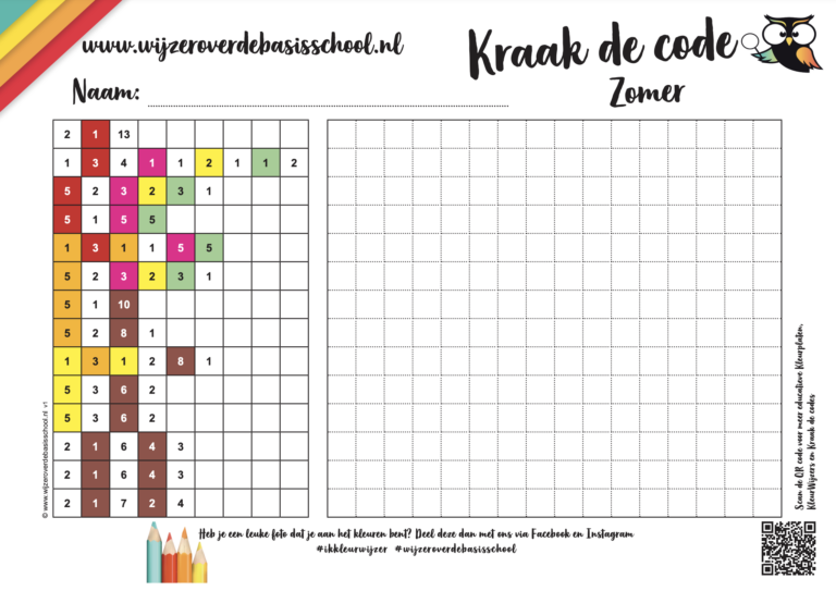 Zomer Code Rood Kleurplaat zomer, leesbingo en 'kraak de code' (PDF)