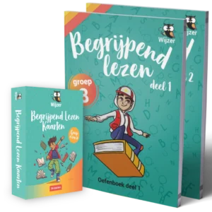 Begrijpend Lezen Groep 8 oefenboek deel 1 en 2 + Begrijpend Lezen Kaarten